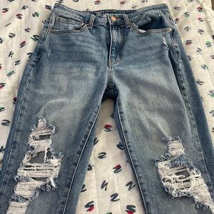 Womens blue Distressed Jeans
